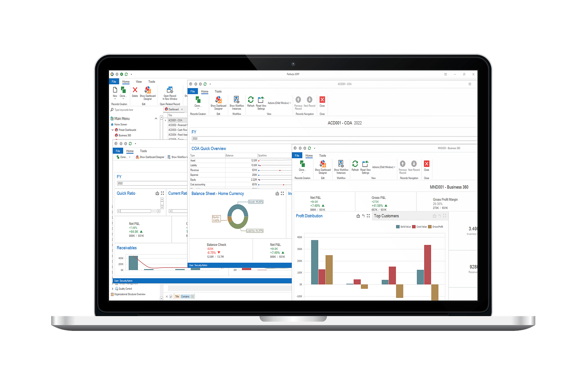 Perfecto PMS 6 Multiple Dashboards Laptop